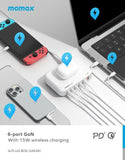 Momax Q.PLUG BOX GaN 100W六輸出連無線充桌面充電器