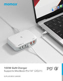 Momax Q.PLUG BOX GaN 100W六輸出連無線充桌面充電器