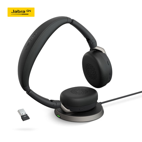 【限量】Jabra Evolve2 65 Flex 商務折疊頭戴式主動降噪藍牙耳機麥克風(含無線充電板) (#CHEVRONPRO)
