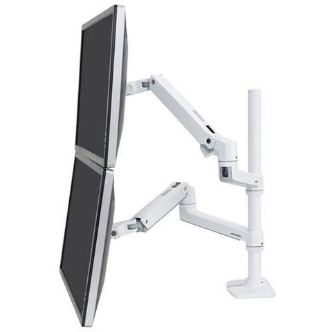 Ergotron LX Dual Stacking Arm, Tall Pole (White)