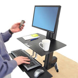 Ergotron WorkFit-S, Single LD Workstation with Worksurface (Black)